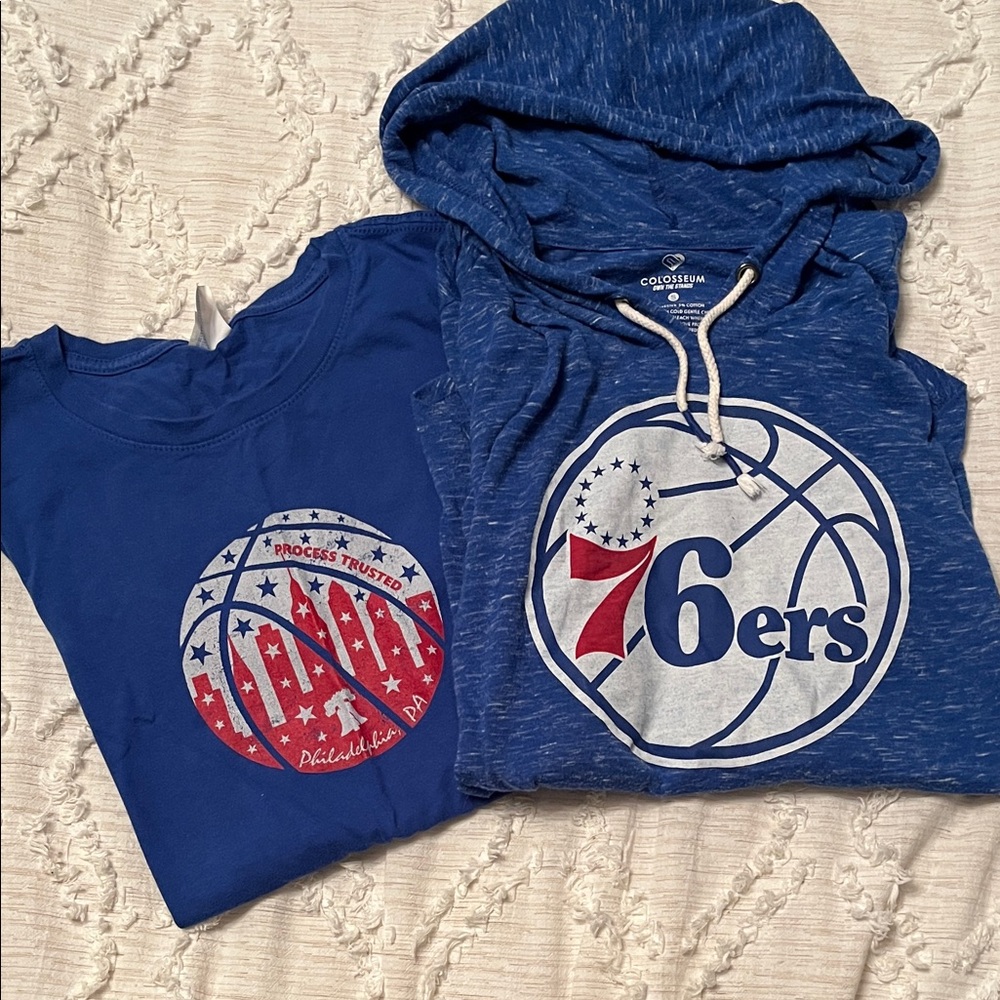 Colosseum Blue 76ers Tee and Hoodie Set